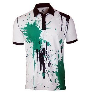 Scorpion 21 Splatter Green and Black Golf Polo
